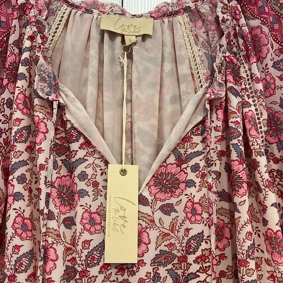 love the label Tippy Border Dress Pink Floral Womens Size Large - Picture 7 of 9